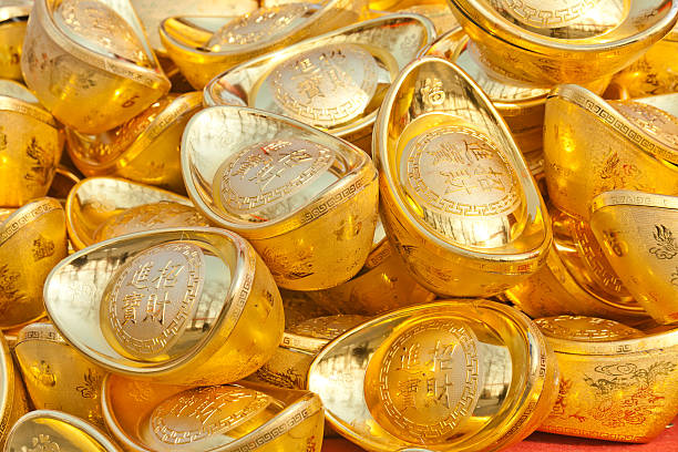 chinese gold ingots.