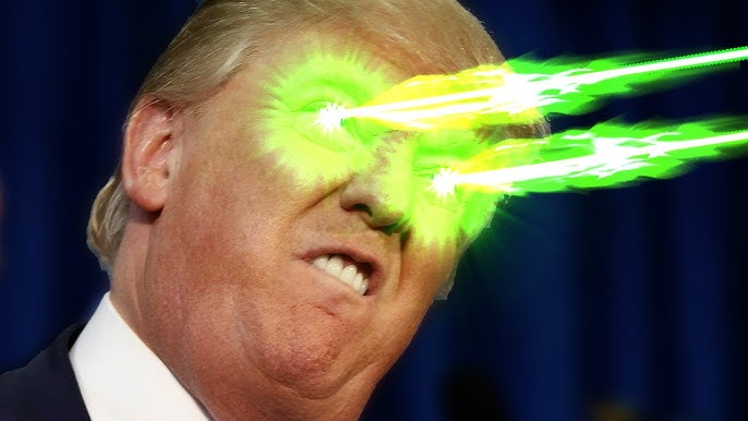 donal trump laser eyes. america's first crypto president